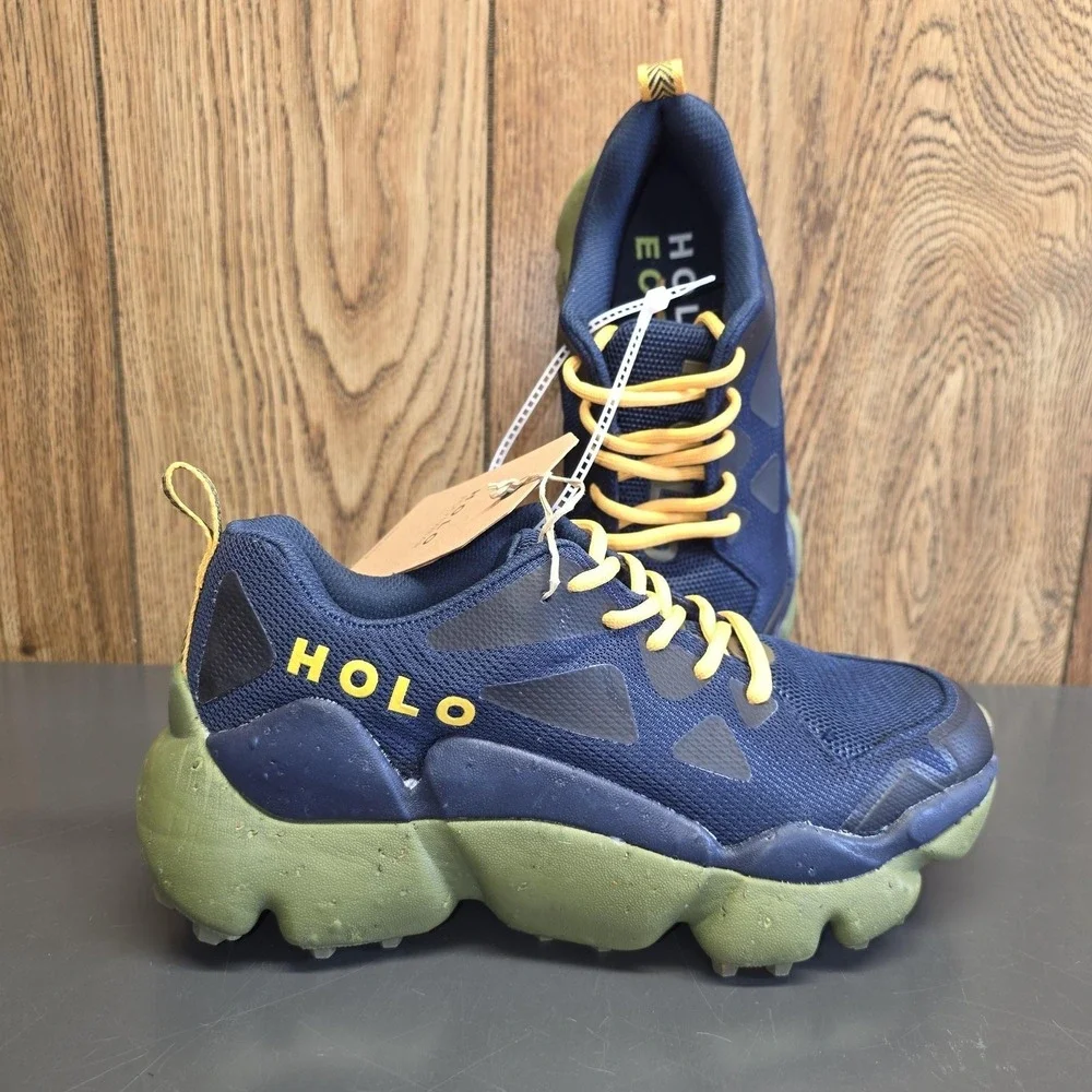 HOLO Footwear HOLO ECO Shoes Women 7.5 Navy‎ Green Mesh Hiking Sneakers HW511015